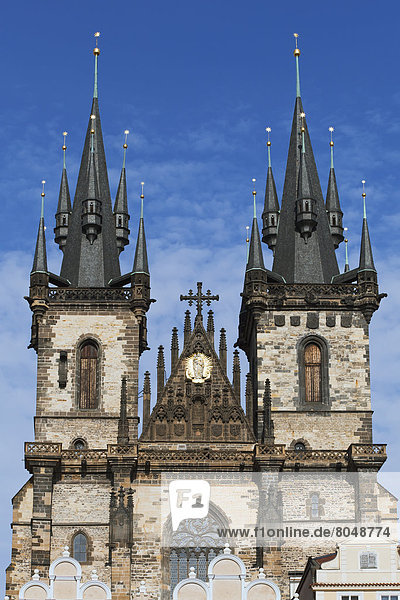 Facade of Church of Our Lady Before Tyn  Prague  Czech Republic