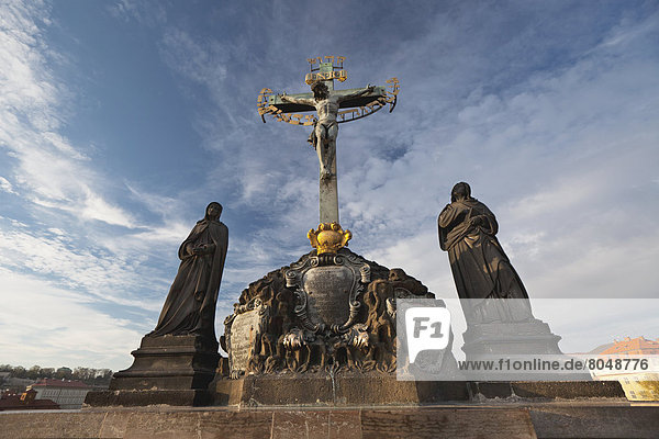 Sculpture depicting Crucifixion of Christ  Prague  Czech Republic