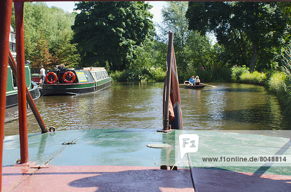 Boat trip on Guildford canal  Guilford  Surrey  England  United Kingdom