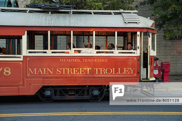 Vintage streetcar  Memphis  Tennessee  USA