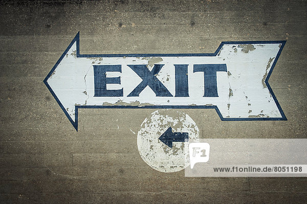 Exit sign in Great Wall of Mississippi  Vicksburg  Mississippi  USA