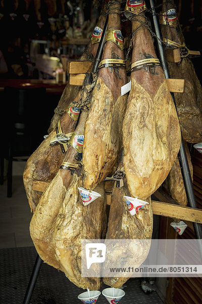 Traditional pork leg on sale  Barcelona  Spain