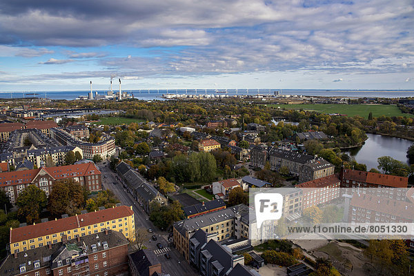 Aerial view of city  Copenhagen  Denmark