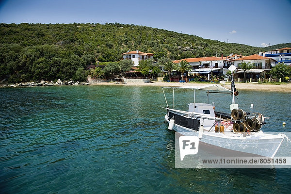 Hafen Tradition klein Boot vertäut Griechenland