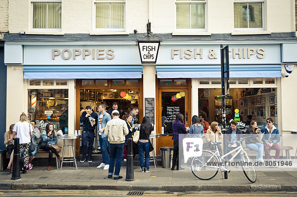 Fish & Chips shop in Spitalfields  London  England  UK