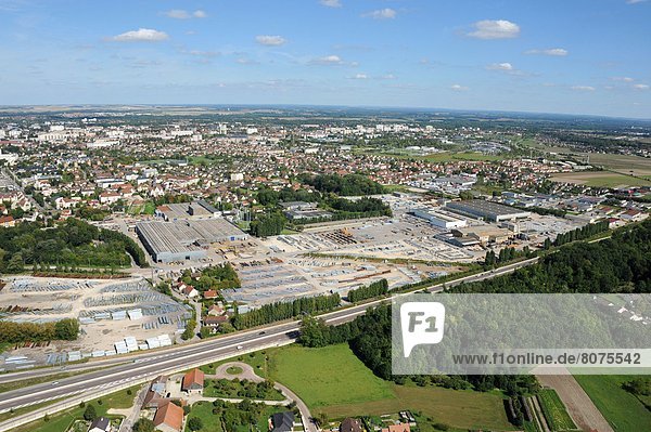Industrie  über  Großstadt  Ansicht  Luftbild  10  Fernsehantenne  Troyes