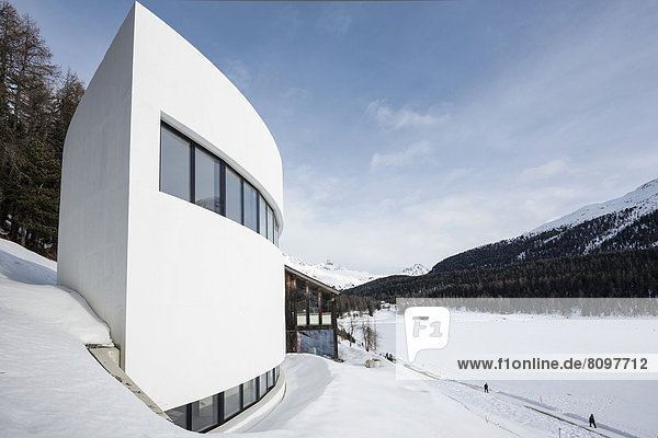 Panorama Berg Winter Wohnhaus modern alt