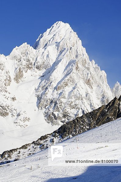 Mont Chardonnet  Argentiere and Grand Montet ski area  Chamonix  Haute-Savoie  French Alps  France  Europe