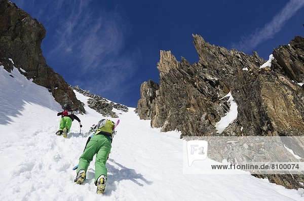Col du Passon off piste ski touring area  Chamonix Valley  Haute-Savoie  French Alps  France  Europe