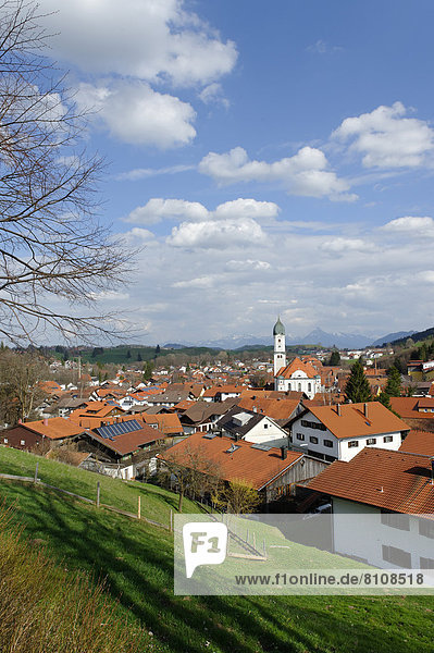 Deutschland Bayern Blick auf Nesselwang
