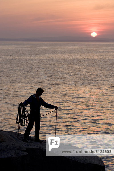 Rope Sunset Sunrise Twighligh Atlantic Ocean Ocean Water Acadia National Park Climbing Rock Climbing Silhouette Outdoor Recreation Fun Rock Cliffs Outdoorcollection Adventure