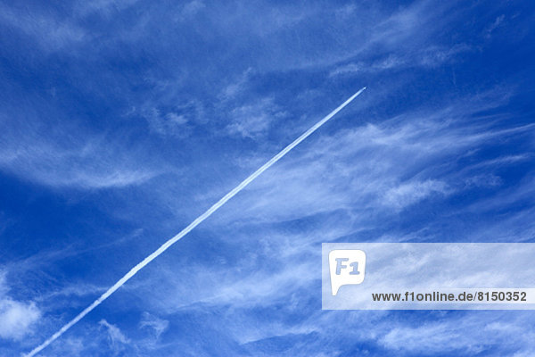 Flugzeug  Spur  Wolke  Himmel