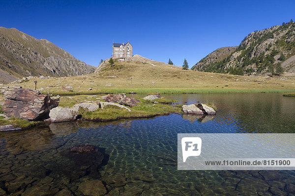 Berghütte Rifugio Migliorero mit See und Hochmoor