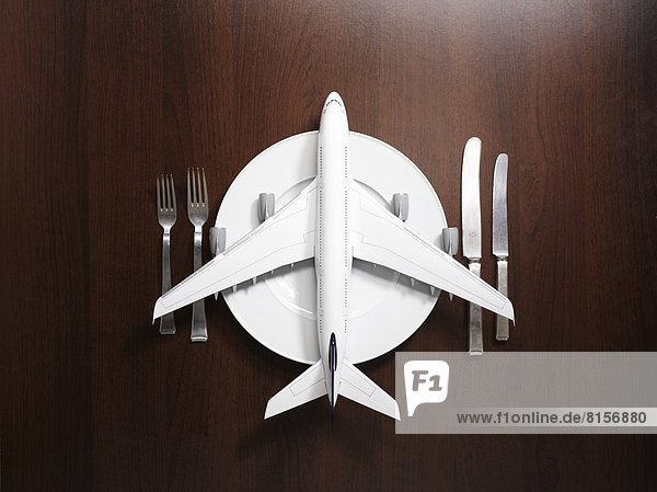 Place setting with airplane