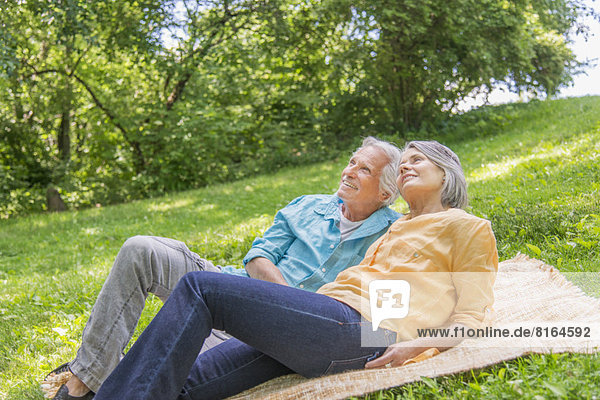 Entspannende älteres Paar in park