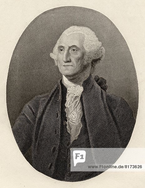 George Washington 1732-1799. First President Of The United States.19Th Century Print.