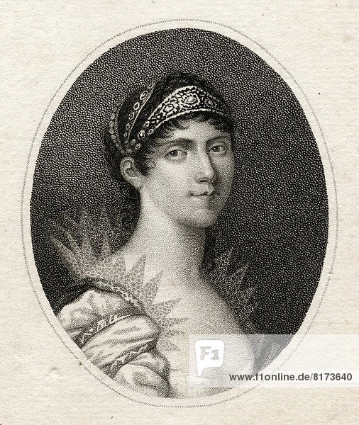 Josephine  1763-1814  Original Name  Marie-Josephe-Rose-Tascher De La Pagerie  Also Joséphine Bonaparte. Late Empress Queen Of France And Italy. 19Th Century Print Engraved For The Lady´S Magazine
