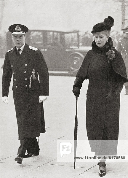 King Edward Viii And Queen Mary Arriving At The Cenotaph On Armistice Day  1936. Edward Viii  Edward Albert Christian George Andrew Patrick David  Later The Duke Of Windsor  1894 – 1972. King Of The United Kingdom. Mary Of Teck  Victoria Mary Augusta Louise Olga Pauline Claudine Agnes  1867 – 1953. Queen Consort Of The United Kingdom As The Wife Of King-Emperor George V. From Edward Viii His Life And Reign.