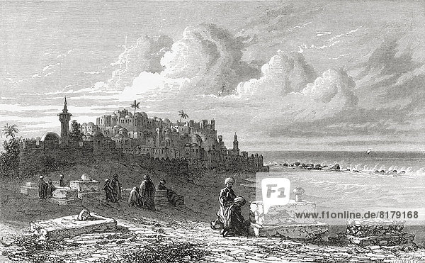 A View Of Jaffa  Palestine  In The 19Th Century. From El Mundo En La Mano Published 1875.