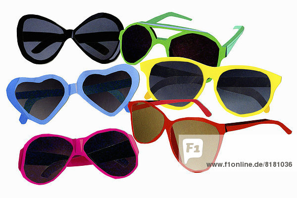 Variety of multicolored sunglasses