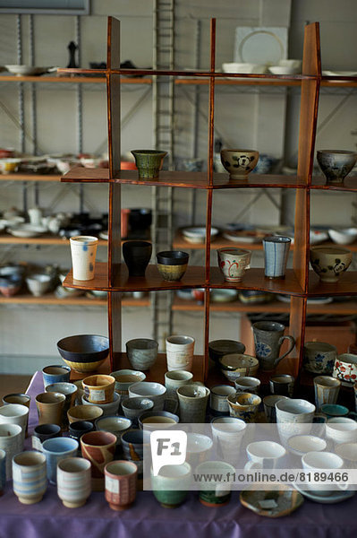 Large group of traditional Japanese ceramics