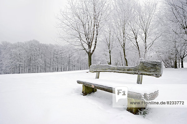 Sitzbank im Schnee