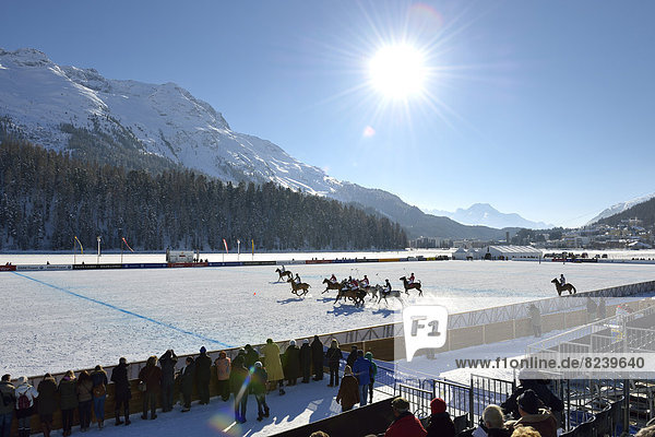 Polo tournament  28th St. Moritz Polo World Cup on Snow on the frozen Lake St. Moritz