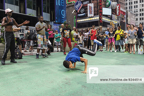 Street dance performance in Times Square