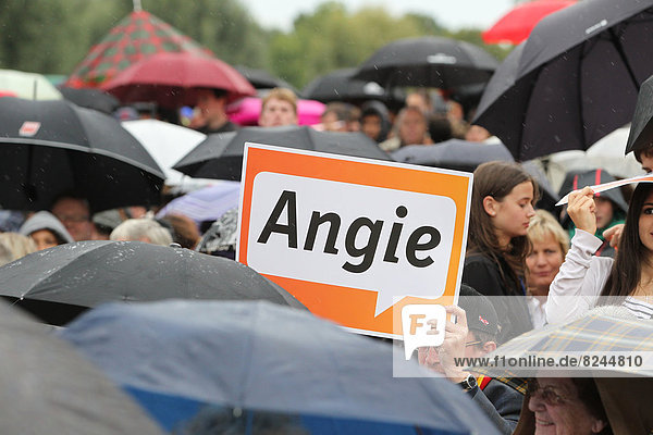'''Angie'' poster at an election rally of the CDU'