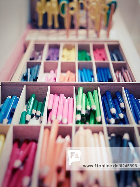 Farbaufnahme  Farbe  Bleistift  Vielfalt