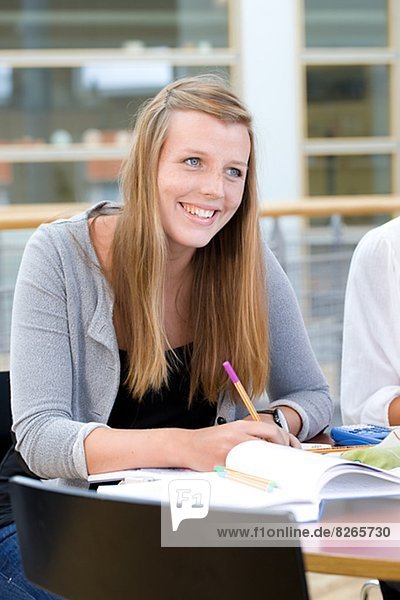 Smiling university student