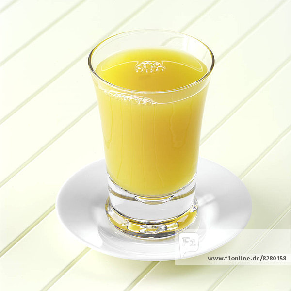 Glas Saft Untertasse Mango