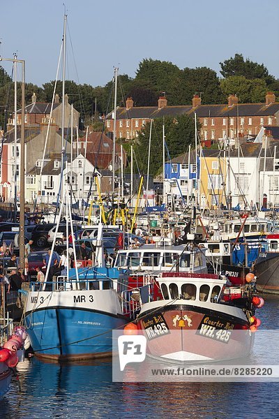 Hafen  Europa  Großbritannien  Boot  angeln  Dorset  England  alt  Weymouth