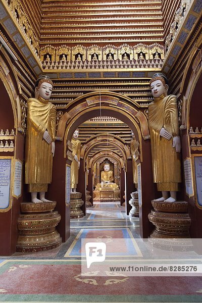 Interior of Thanboddhay Paya (pagoda)  near Monywa  Monywa Region  Myanmar (Burma)  Asia