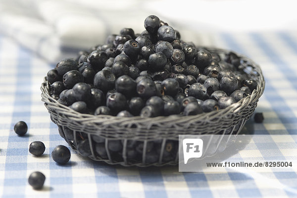 Blueberries on garden table