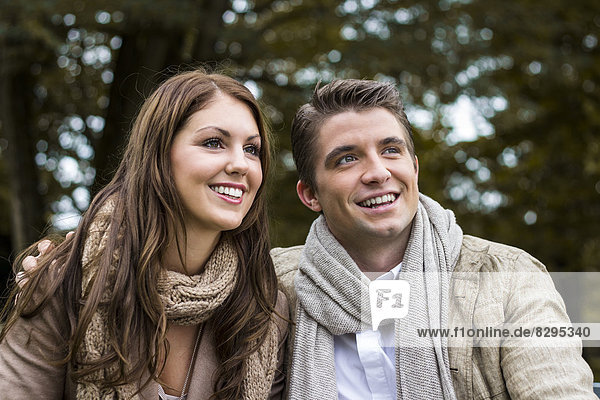 Happy couple in a park