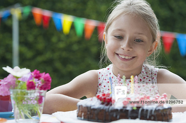 Happy girl on a birthday party