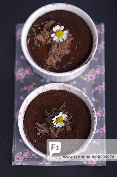 Schokoladenpudding mit Schokoraspeln