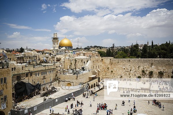 Jerusalem  Hauptstadt  Kuppel  Felsbrocken  weinen  Wand  über  Ansicht  Naher Osten  Kuppelgewölbe  Israel  Moschee