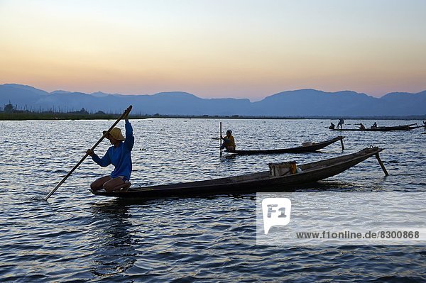 Fisherman on Inle Lake  Shan State  Myanmar (Burma)  Asia