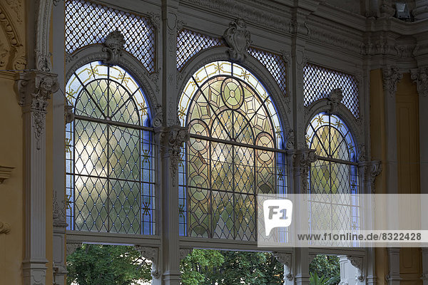 Historical glass window  New Colonnade  Nová kolonáda