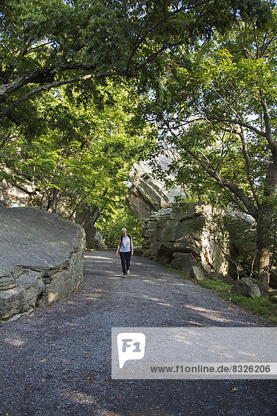Woman  64  hikes the Undercliff Road  Mohonk Preserve nature preserve