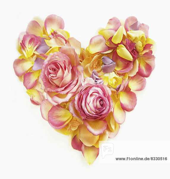 Heart made of rose petals