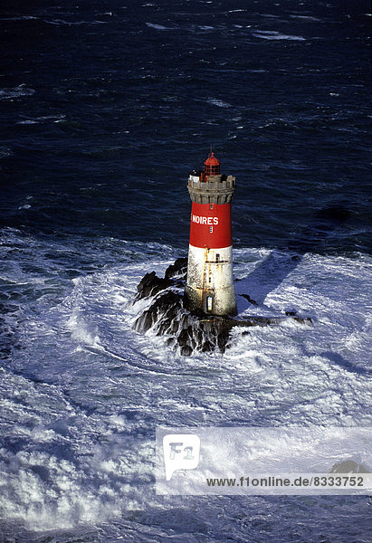 'The ''Phare des Pierres Noires'' lighthouse lights up and secure the ''Pointe de Saint-Mathieu'' headland and its embankment. It's located in the village of Le Conquet (29).'
