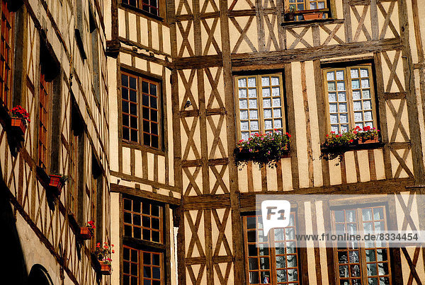 'Façades of half-timbered houses  ''Cour du Temple'' in Limoges (87)'