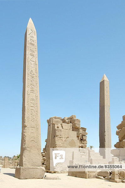 Obelisken  Karnak-Tempel  UNESCO-Weltkulturerbe  Theben  Luxor  Gouvernement Luxor  Ägypten