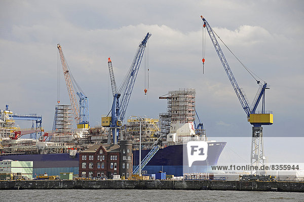 Reparaturhafen  Schiffswerft im Hafen  Hamburg  Deutschland