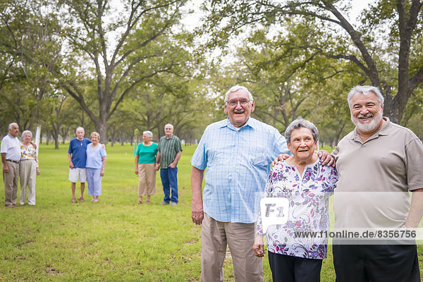 USA  Texas  Group of senior citizens in park