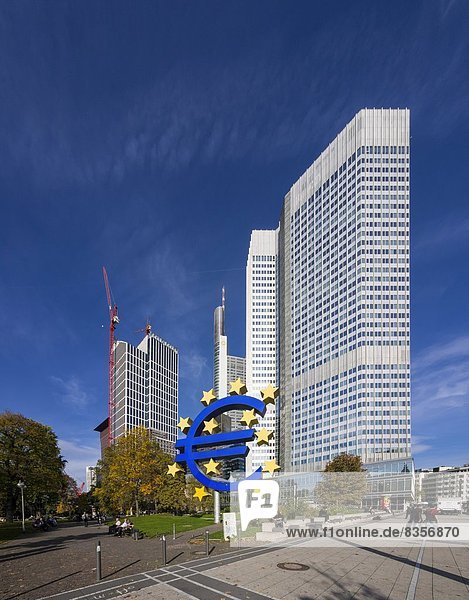 Germany  Hesse  Frankfurt am Main  European Central Bank  EZB  behind Taunusturm