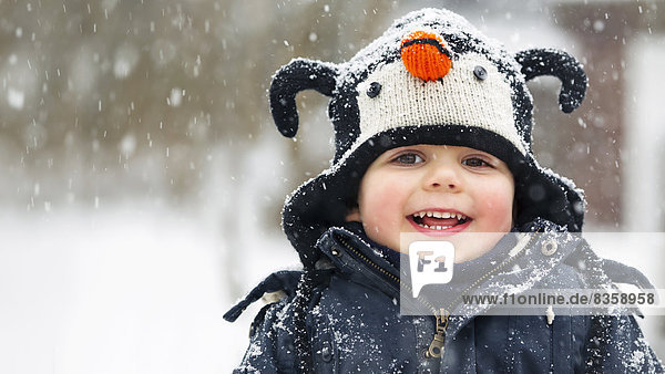 Portrait of boy in winter
